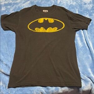 Black T-Shirt with Yellow Batman Logo